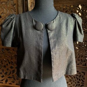 Bolero style cropped top with decorative buttons